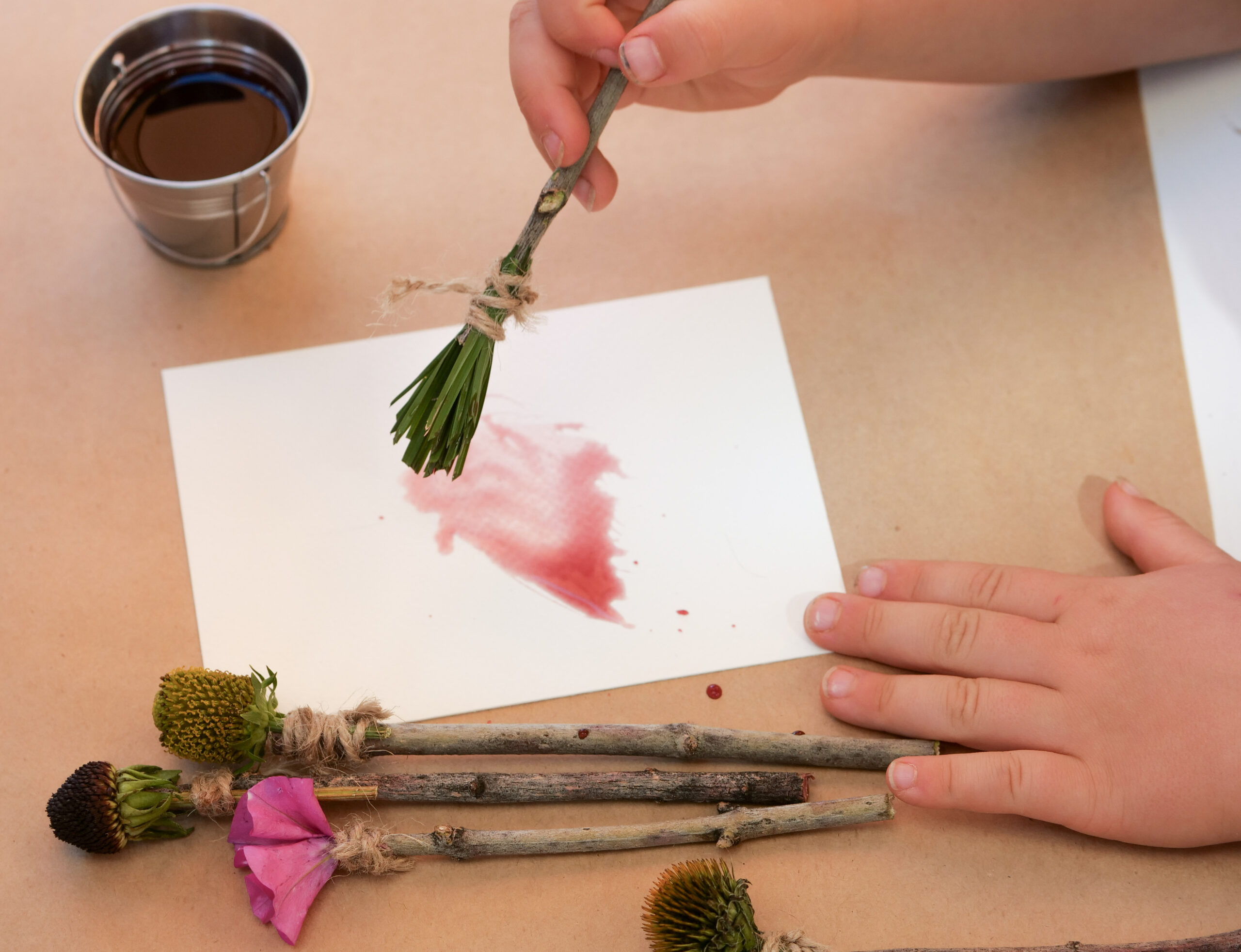 Nature paintbrushes for kids