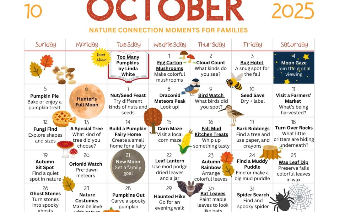 October 2025 Nature Connection Calendar for Families