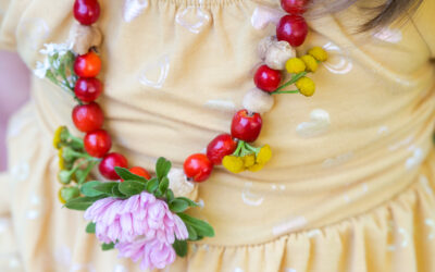 Rosehip Necklace Craft for Preschoolers: Easy Threading Activity