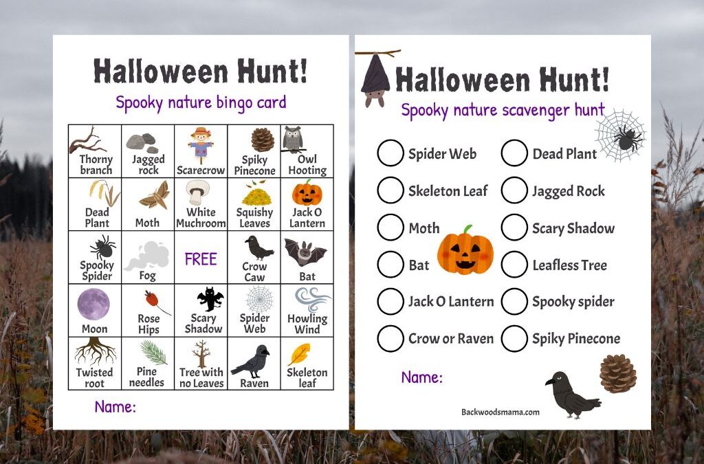 Halloween Nature Scavenger Hunt & Bingo (Free Printables!)