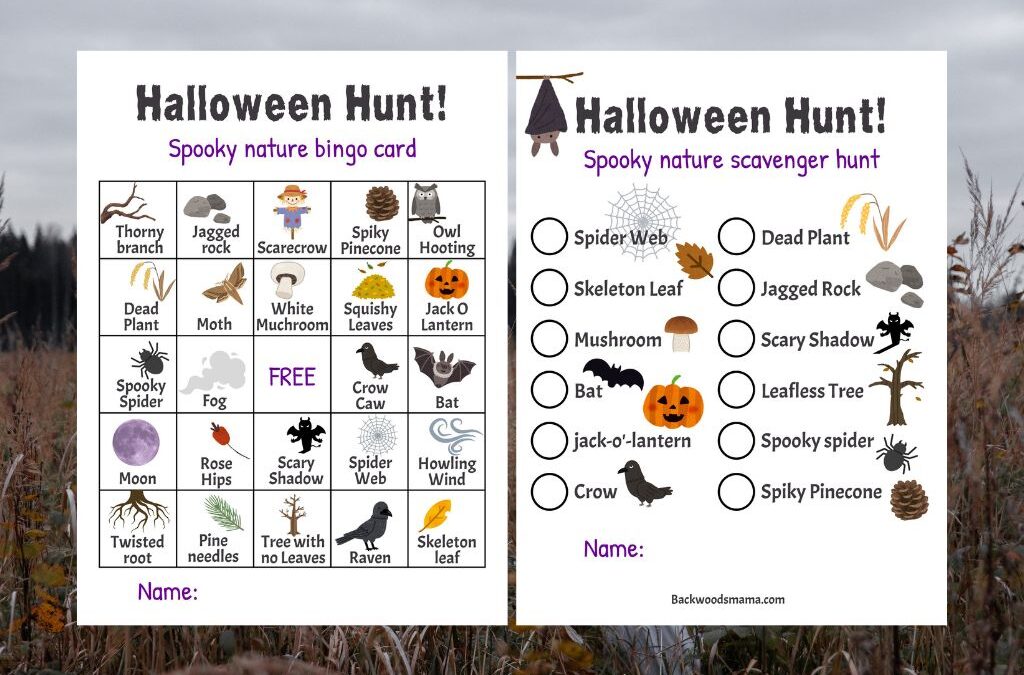 Halloween Nature Scavenger Hunt & Bingo (Free Printables!)